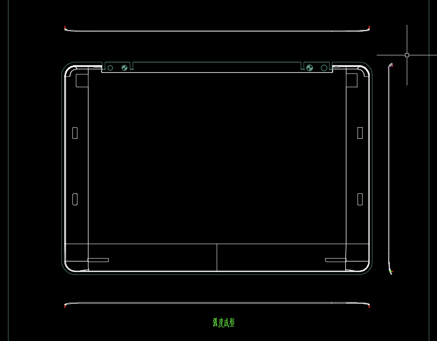 显示器屏幕外壳弧度成型模具图